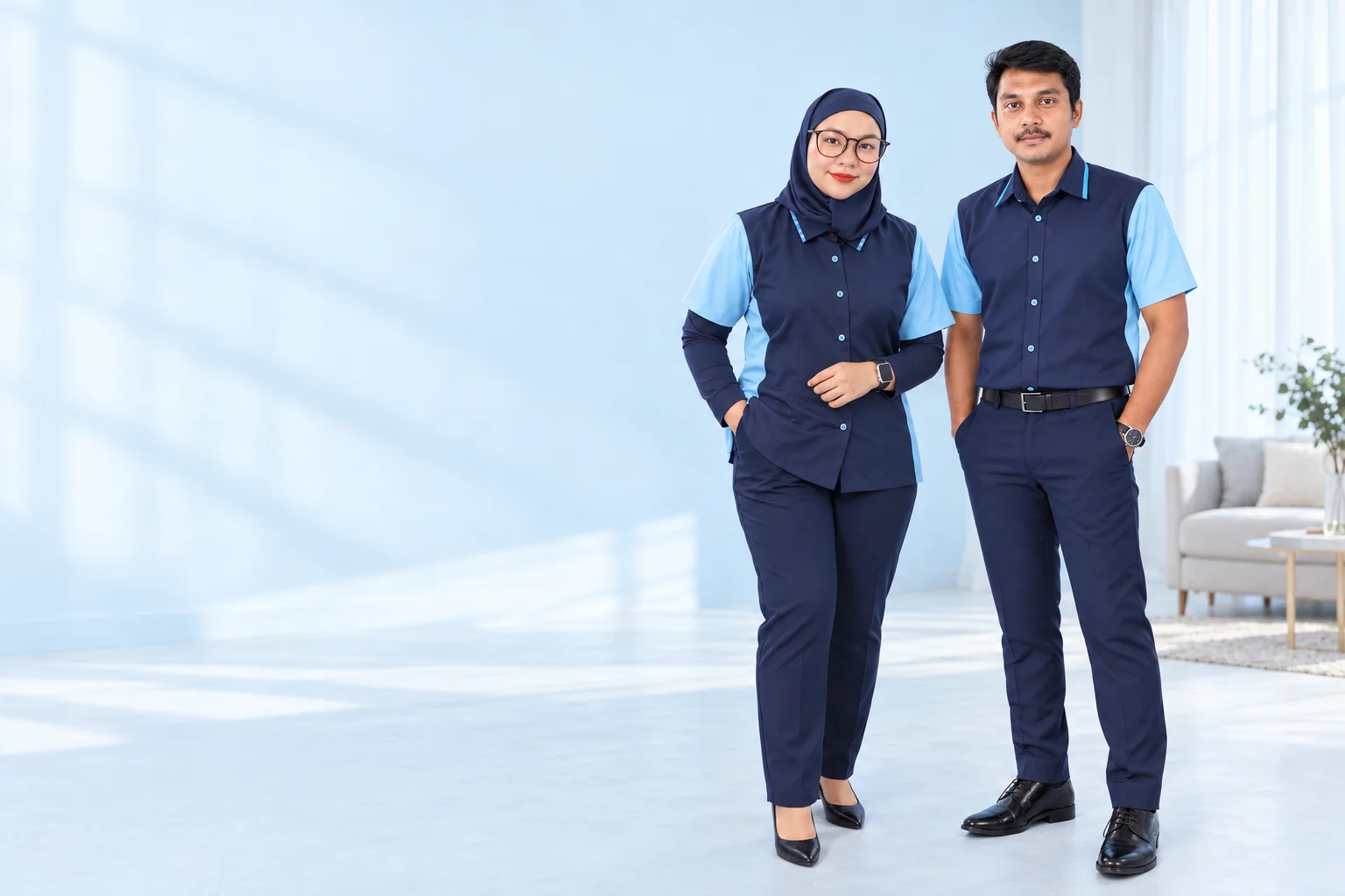 Creative air purifiers portrait of Ahmad and Dayah, based on their approved master photographs
